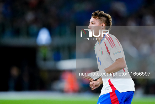 Matteo Retegui of Italy looks on during the UEFA Nations League 2024/25 League A Group A2 match between Italy and Belgium at Stadio Olimpico...