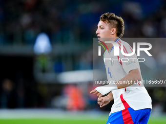 Matteo Retegui of Italy looks on during the UEFA Nations League 2024/25 League A Group A2 match between Italy and Belgium at Stadio Olimpico...