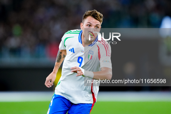 Matteo Retegui of Italy looks on during the UEFA Nations League 2024/25 League A Group A2 match between Italy and Belgium at Stadio Olimpico...