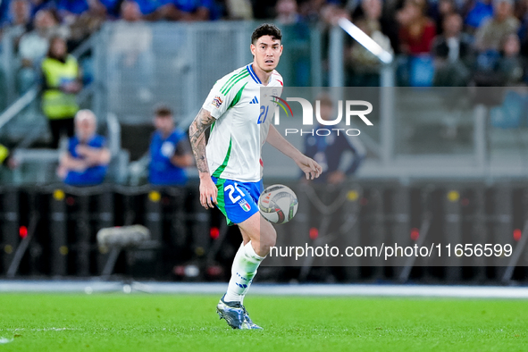 Alessandro Bastoni of Italy during the UEFA Nations League 2024/25 League A Group A2 match between Italy and Belgium at Stadio Olimpico on O...