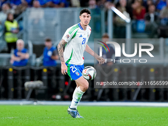 Alessandro Bastoni of Italy during the UEFA Nations League 2024/25 League A Group A2 match between Italy and Belgium at Stadio Olimpico on O...