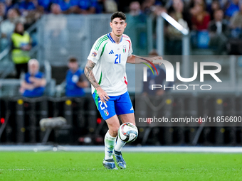 Alessandro Bastoni of Italy during the UEFA Nations League 2024/25 League A Group A2 match between Italy and Belgium at Stadio Olimpico on O...