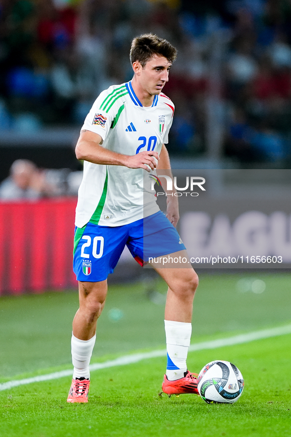 Andrea Cambiaso of Italy during the UEFA Nations League 2024/25 League A Group A2 match between Italy and Belgium at Stadio Olimpico on Octo...