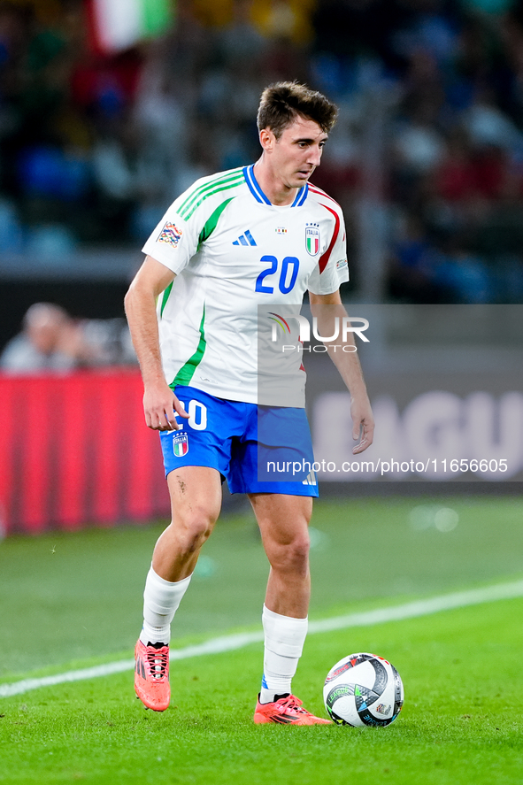 Andrea Cambiaso of Italy during the UEFA Nations League 2024/25 League A Group A2 match between Italy and Belgium at Stadio Olimpico on Octo...