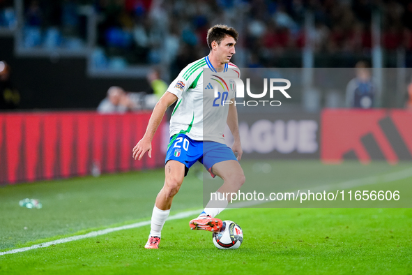 Andrea Cambiaso of Italy during the UEFA Nations League 2024/25 League A Group A2 match between Italy and Belgium at Stadio Olimpico on Octo...