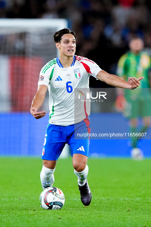 Samuele Ricci of Italy during the UEFA Nations League 2024/25 League A Group A2 match between Italy and Belgium at Stadio Olimpico on Octobe...