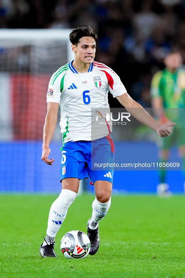 Samuele Ricci of Italy during the UEFA Nations League 2024/25 League A Group A2 match between Italy and Belgium at Stadio Olimpico on Octobe...