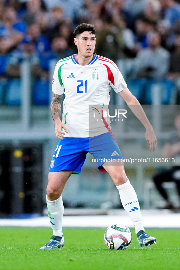 Alessandro Bastoni of Italy during the UEFA Nations League 2024/25 League A Group A2 match between Italy and Belgium at Stadio Olimpico on O...