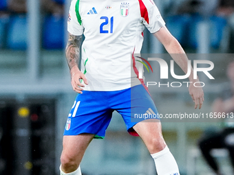 Alessandro Bastoni of Italy during the UEFA Nations League 2024/25 League A Group A2 match between Italy and Belgium at Stadio Olimpico on O...