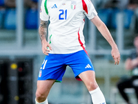 Alessandro Bastoni of Italy during the UEFA Nations League 2024/25 League A Group A2 match between Italy and Belgium at Stadio Olimpico on O...