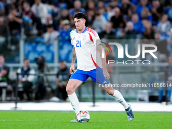 Alessandro Bastoni of Italy during the UEFA Nations League 2024/25 League A Group A2 match between Italy and Belgium at Stadio Olimpico on O...