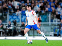 Alessandro Bastoni of Italy during the UEFA Nations League 2024/25 League A Group A2 match between Italy and Belgium at Stadio Olimpico on O...