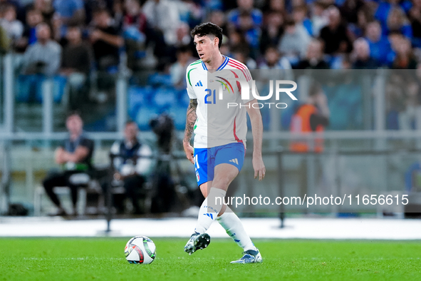 Alessandro Bastoni of Italy during the UEFA Nations League 2024/25 League A Group A2 match between Italy and Belgium at Stadio Olimpico on O...