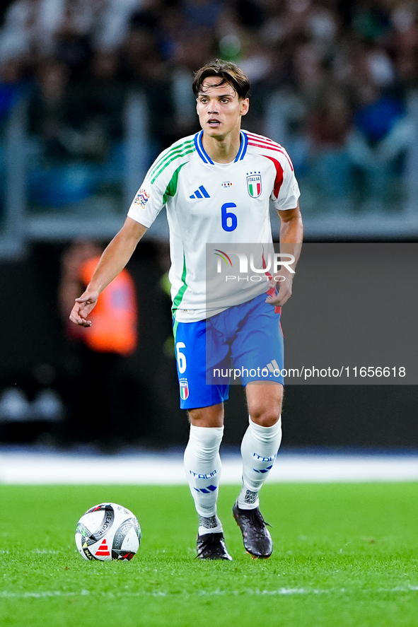 Samuele Ricci of Italy during the UEFA Nations League 2024/25 League A Group A2 match between Italy and Belgium at Stadio Olimpico on Octobe...