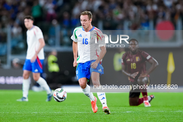 Davide Frattesi of Italy during the UEFA Nations League 2024/25 League A Group A2 match between Italy and Belgium at Stadio Olimpico on Octo...