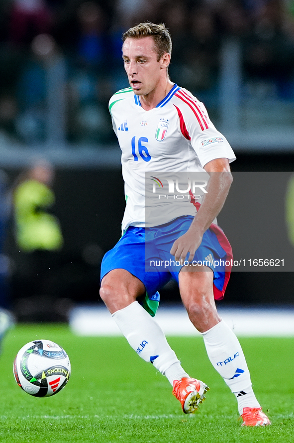 Davide Frattesi of Italy during the UEFA Nations League 2024/25 League A Group A2 match between Italy and Belgium at Stadio Olimpico on Octo...