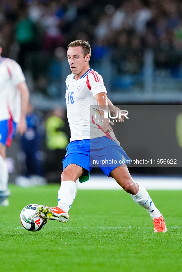 Davide Frattesi of Italy during the UEFA Nations League 2024/25 League A Group A2 match between Italy and Belgium at Stadio Olimpico on Octo...