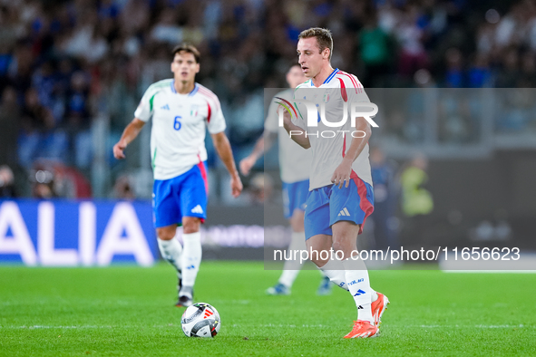 Davide Frattesi of Italy during the UEFA Nations League 2024/25 League A Group A2 match between Italy and Belgium at Stadio Olimpico on Octo...