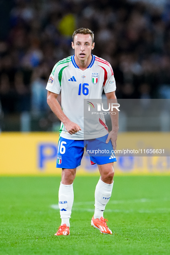 Davide Frattesi of Italy looks on during the UEFA Nations League 2024/25 League A Group A2 match between Italy and Belgium at Stadio Olimpic...