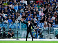 Luciano Spalletti head coach of Italy gestures during the UEFA Nations League 2024/25 League A Group A2 match between Italy and Belgium at S...