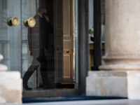 A view of the Elysee Palace, home of President Emmanuel Macron, during the visit of Ukrainian President Volodymyr Zelensky in Paris, France,...