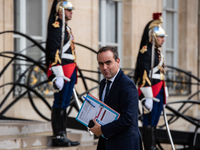 Sebastien Lecornu, Minister for the Armed Forces and Veterans' Affairs, is at the Elysee Palace for the first bilateral summit of Ukrainian...