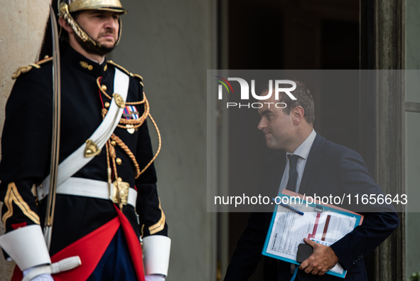 Sebastien Lecornu, Minister for the Armed Forces and Veterans' Affairs, is at the Elysee Palace for the first bilateral summit of Ukrainian...