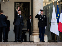 French President Emmanuel Macron and Ukrainian President Volodymyr Zelensky are at the Elysee Palace during the first bilateral summit of Ze...