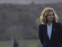 Italian Prime Minister Giorgia Meloni during the MED9 Leaders' Summit at Minthis resort in Paphos. Cyprus, Friday, October 11, 2024.  (