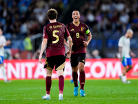 Maxim De Cuyper of Belgium celebrates after scoring first goal during the UEFA Nations League 2024/25 League A Group A2 match between Italy...