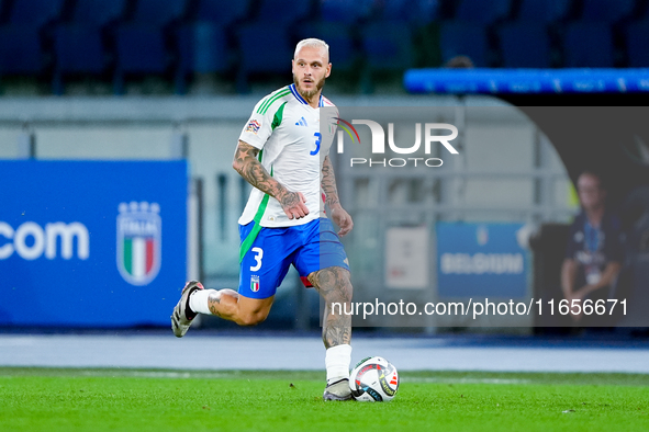 Federico Dimarco of Italy during the UEFA Nations League 2024/25 League A Group A2 match between Italy and Belgium at Stadio Olimpico on Oct...