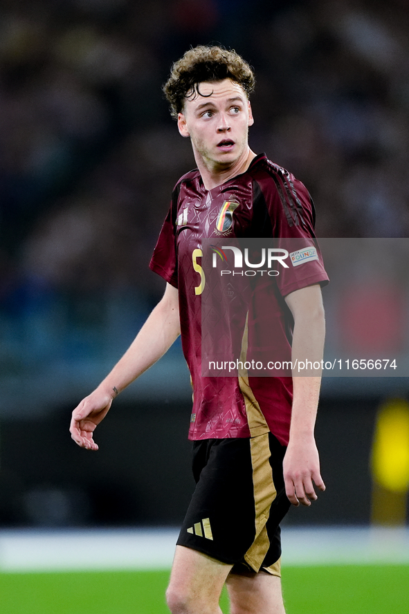 Maxim De Cuyper of Belgium looks on during the UEFA Nations League 2024/25 League A Group A2 match between Italy and Belgium at Stadio Olimp...