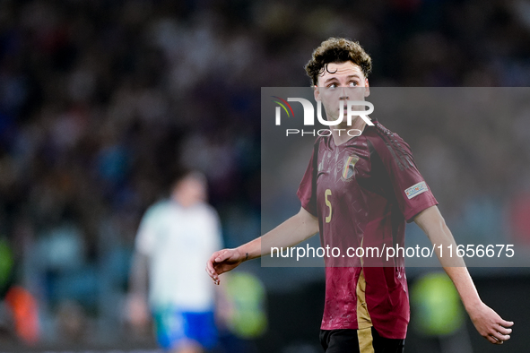 Maxim De Cuyper of Belgium looks on during the UEFA Nations League 2024/25 League A Group A2 match between Italy and Belgium at Stadio Olimp...