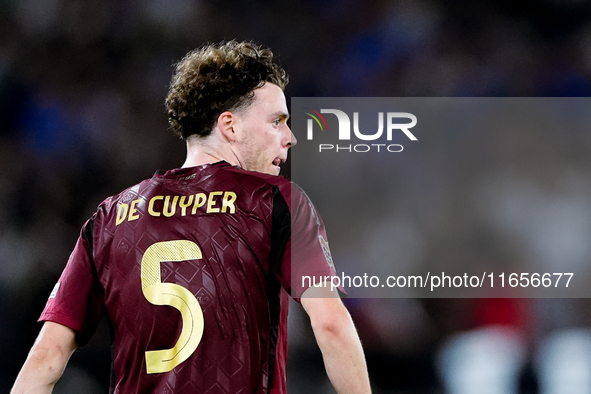 Maxim De Cuyper of Belgium looks on during the UEFA Nations League 2024/25 League A Group A2 match between Italy and Belgium at Stadio Olimp...