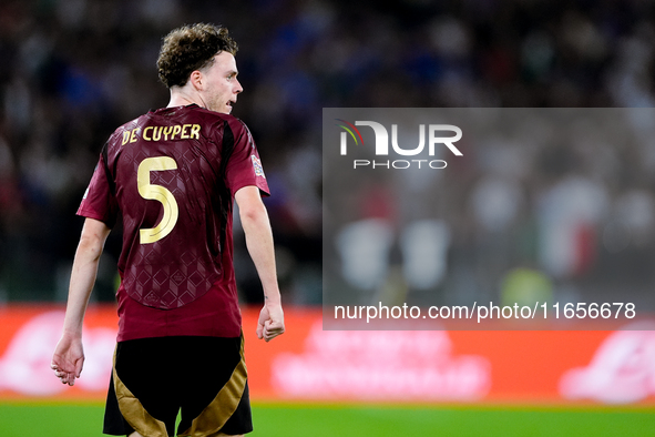 Maxim De Cuyper of Belgium looks on during the UEFA Nations League 2024/25 League A Group A2 match between Italy and Belgium at Stadio Olimp...