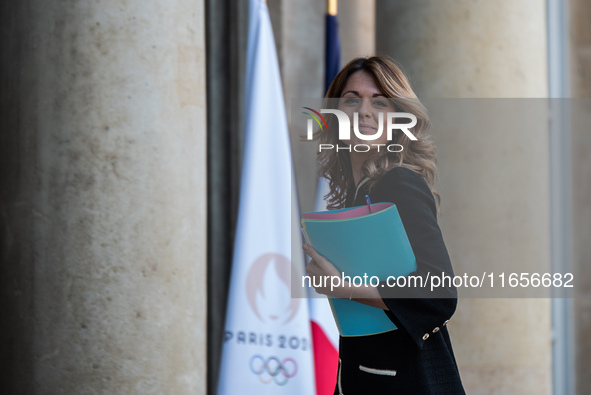 Maud Bregeon serves as the Minister Delegate of the Premier and government spokesperson at the Elysee Palace for the Council of Ministers in...