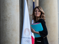 Maud Bregeon serves as the Minister Delegate of the Premier and government spokesperson at the Elysee Palace for the Council of Ministers in...