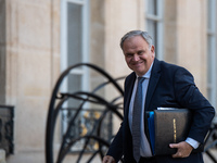 Francois-Noel Buffet, Minister attached to the Prime Minister, responsible for Overseas France, is at the Elysee Palace for the Council of M...