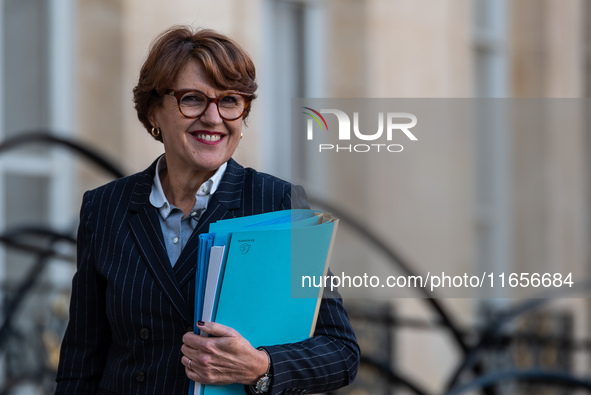 Annie Genevard, Minister for Agriculture, Food Sovereignty and Forestry, is at the Elysee Palace for the Council of Ministers in Paris, Fran...