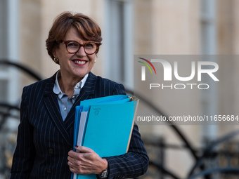 Annie Genevard, Minister for Agriculture, Food Sovereignty and Forestry, is at the Elysee Palace for the Council of Ministers in Paris, Fran...