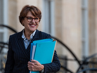 Annie Genevard, Minister for Agriculture, Food Sovereignty and Forestry, is at the Elysee Palace for the Council of Ministers in Paris, Fran...