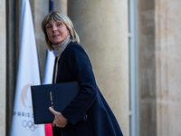 Valerie Letard, Minister for Housing and Urban Renewal, is at the Elysee Palace for the Council of Ministers in Paris, France, on October 10...