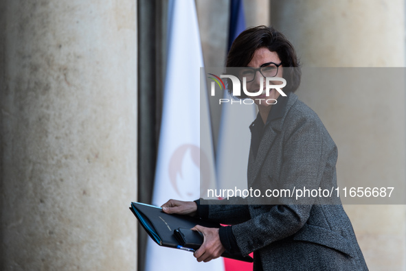 Rachida Dati, Minister of Culture, is at the Elysee Palace for the Council of Ministers in Paris, France, on October 10, 2024. 