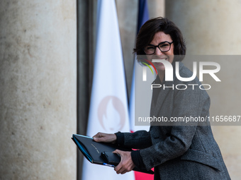 Rachida Dati, Minister of Culture, is at the Elysee Palace for the Council of Ministers in Paris, France, on October 10, 2024. (