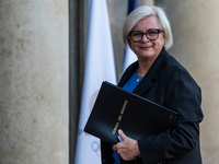 Catherine Vautrin, Minister for Partnerships with the Territories and Decentralisation, is at the Elysee Palace for the Council of Ministers...