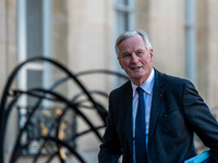 Prime Minister Michel Barnier is at the Elysee Palace for the Council of Ministers in Paris, France, on October 10, 2024. (