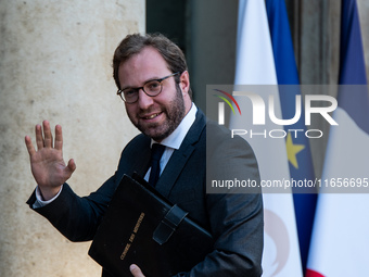 Antoine Armand, Minister for the Economy, Finance and Industry, is at the Elysee Palace for the Council of Ministers in Paris, France, on Oc...