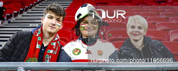 Supporters of Hungary attend the match between Hungary and the Netherlands at the Puskas Arena for the UEFA Nations League season 2024-2025...