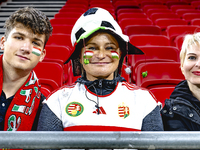 Supporters of Hungary attend the match between Hungary and the Netherlands at the Puskas Arena for the UEFA Nations League season 2024-2025...