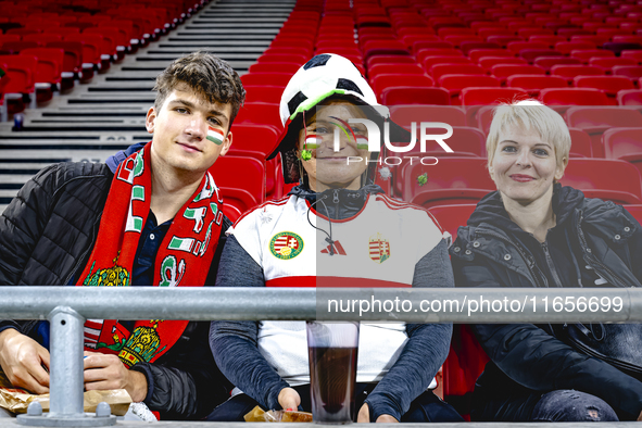 Supporters of Hungary attend the match between Hungary and the Netherlands at the Puskas Arena for the UEFA Nations League season 2024-2025...